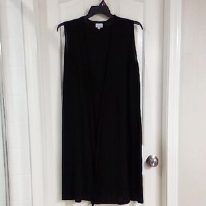 LuLaRoe Long Black Sleeveless Cardigan